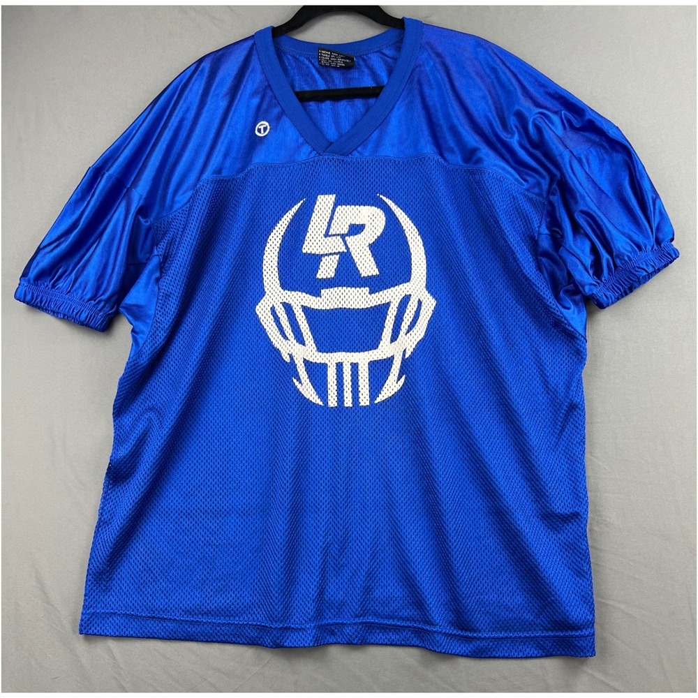 TAG Practice Football Jersey Mens 2XL-3XL Blue Mesh Helmet Graphic Excellent